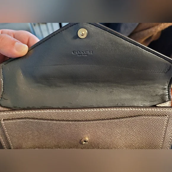 Coach Metallic Platinum Clutch Wallet - Picture 4 of 4